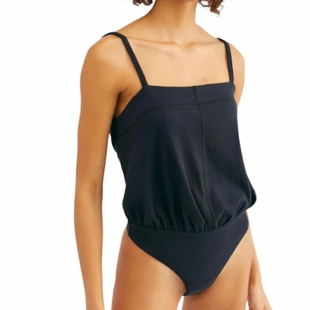 FRE PEOPLE INTIMATELY Marissa Bodysuit Black Sleeveless Ribbed Small
